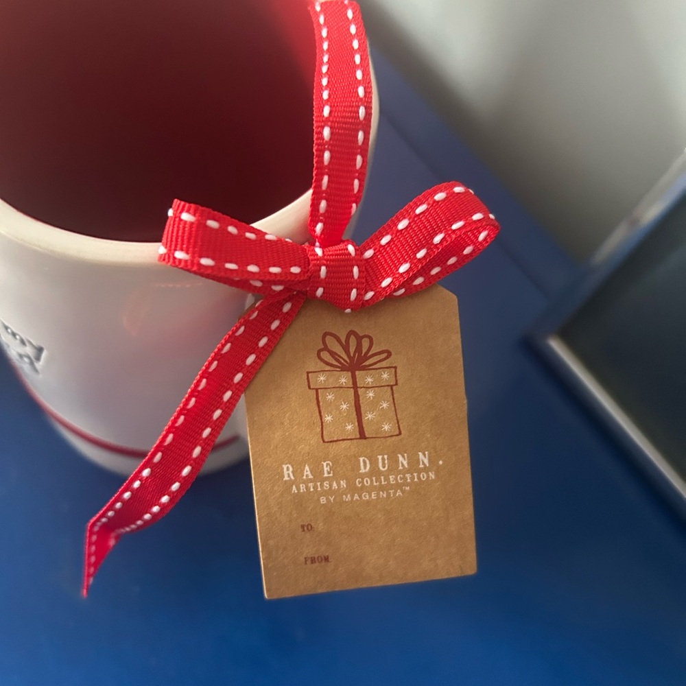 Rae Dunn Red and White You’re My Greatest Gift Decotative Ribbon Mug - Picture 4 of 5